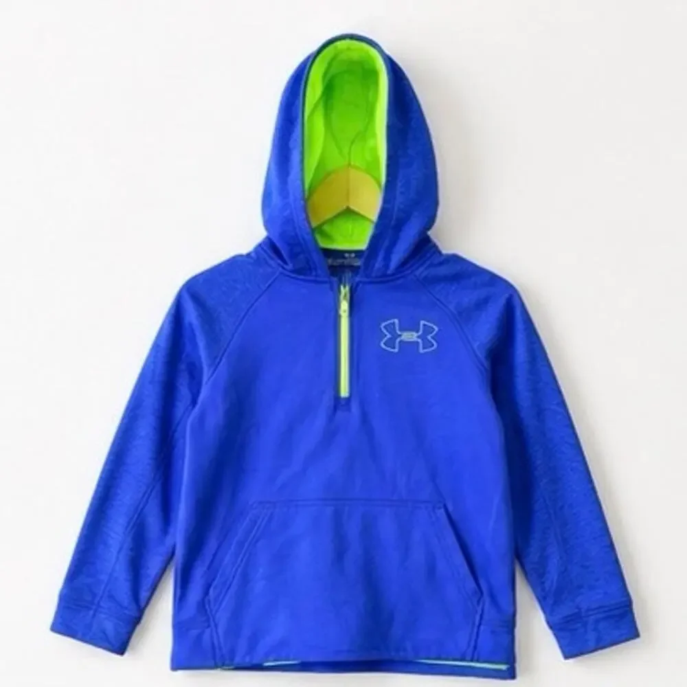 Under Armour Youth Boys ColdGear Blue Hooded Sweatshirt